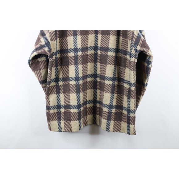 Vtg 90s Tommy Hilfiger Mens Large Faded Baggy Fit Collared Fleece Sweater Plaid - Picture 8 of 8